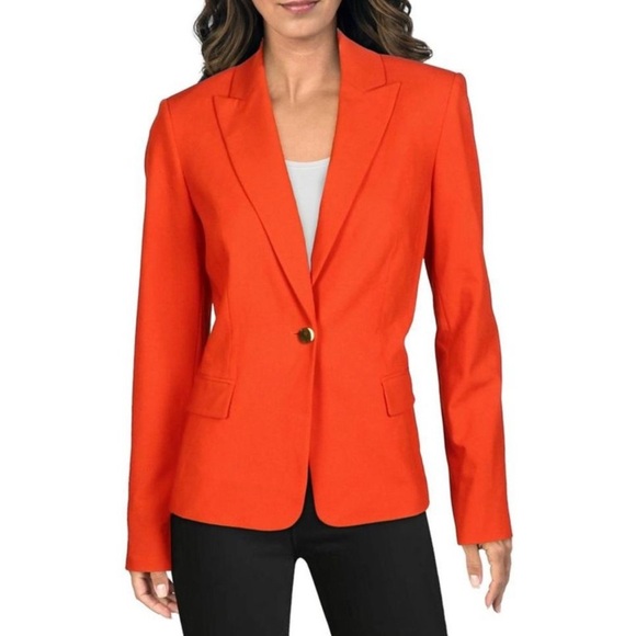 Calvin Klein Orange Blazer with Notched Lapel - Picture 1 of 6